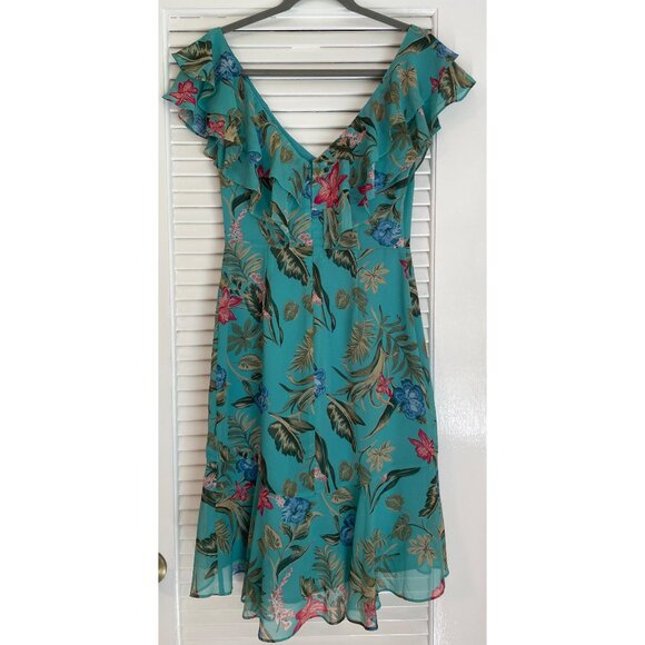 *NWT* Nordstrom WAYF Teal Tropical Dress Small - Picture 2 of 4